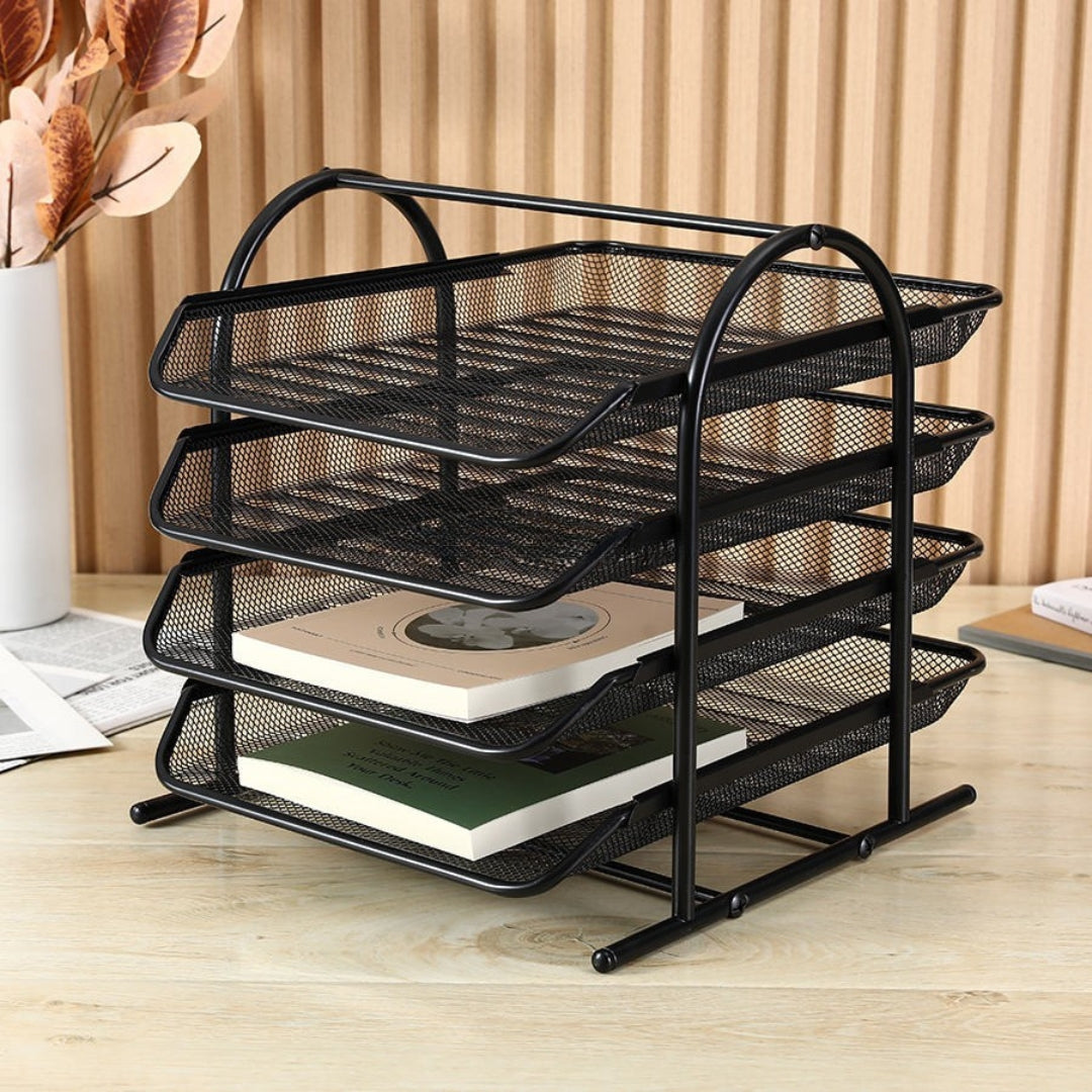 Desk Paper Organizer with Sliding Trays