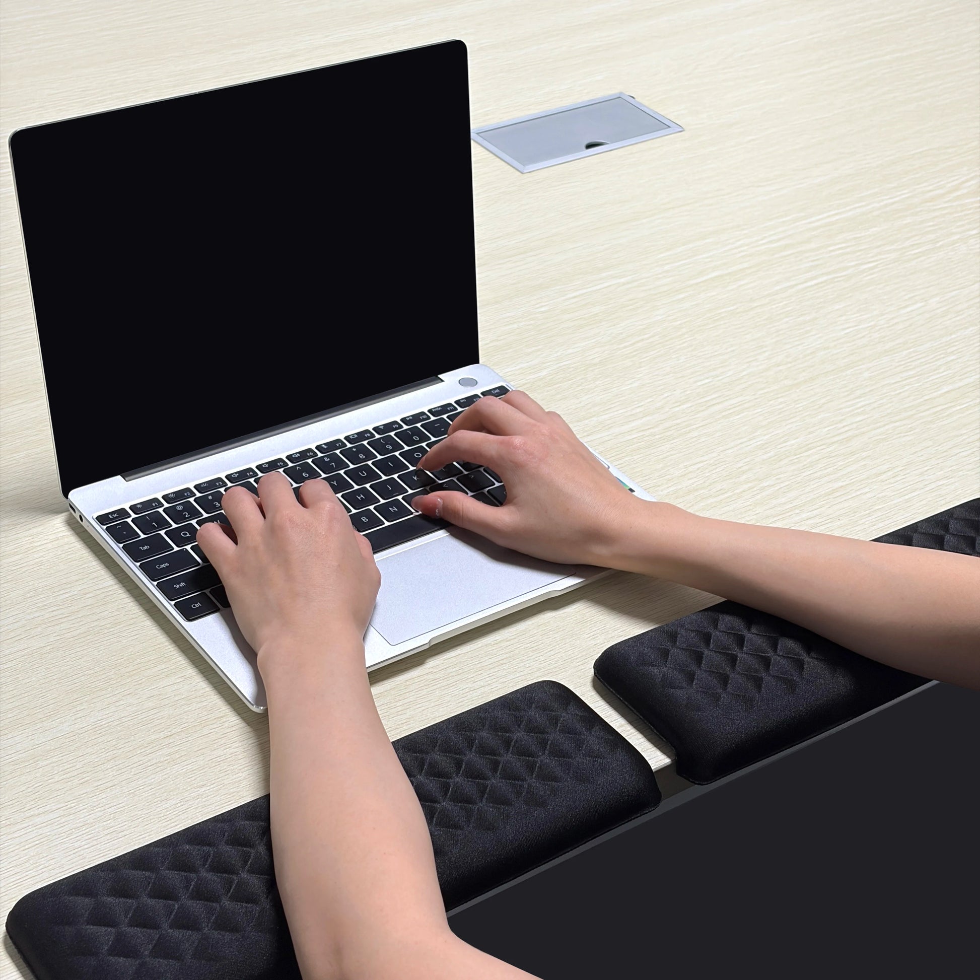 2 Pack L-Shaped Keyboard Mouse Pad Memory Foam Elbow Pillow Ergonomic Desk Edge Cushion Keyboard Wrist Rest Pad for Gaming Office