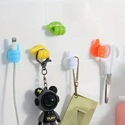 10Pcs Thumb-Shaped Cable Organizer Storage Clips No-Drill Adhesive Hooks Plastic Perfect for Charging Cables Cord Holder