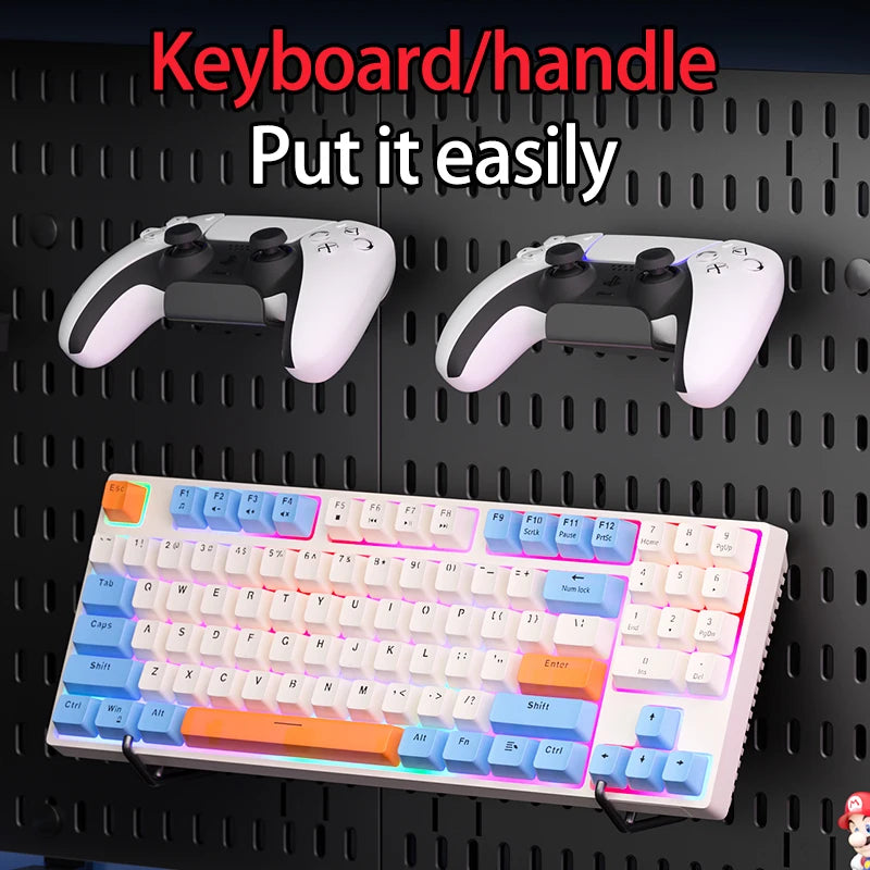 Pegboard combination desktop storage kit, vertical and clip-type pegboard display panels, suitable for home office storage.