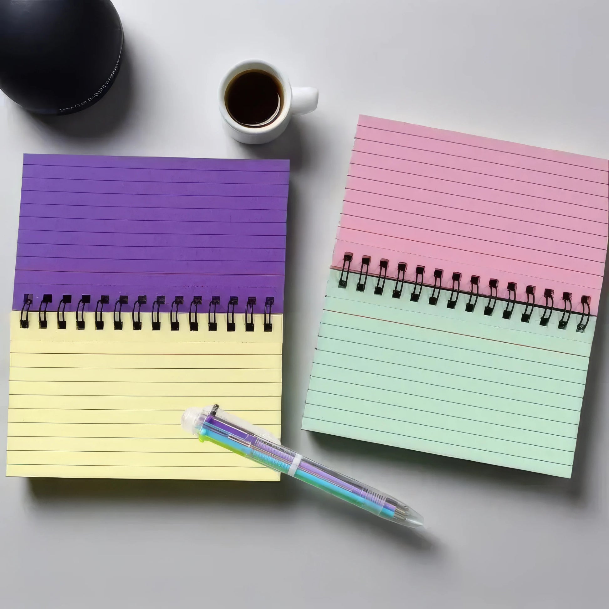 Small Colorful Spiral Notebooks Compact Notepad for School Home Office Stationery Writing Work