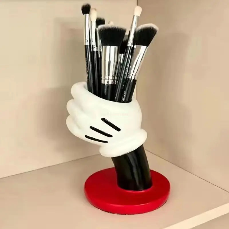 *Kawaii Mickey Glove Pen Holder Anime Cute Cartoon Pencil Stationery Desktop Decoration Student Pen Holder Christmas Gift
