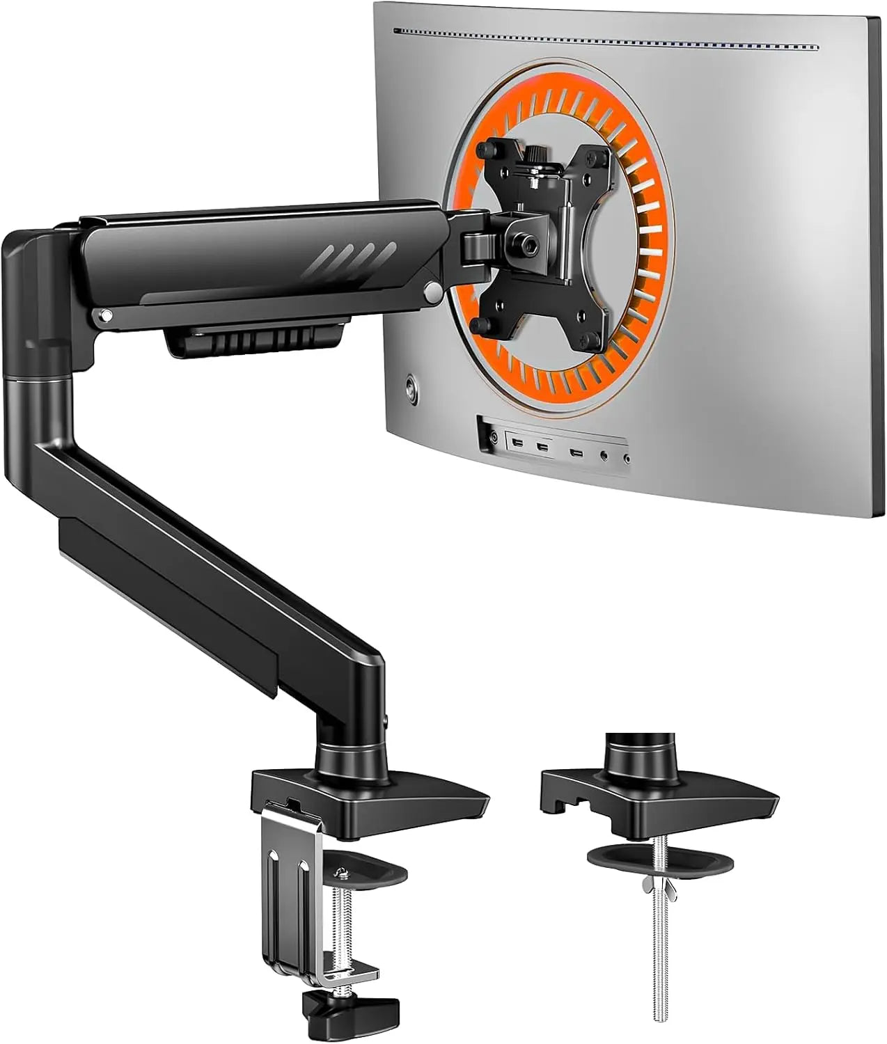 Fully Adjustable Monitor Arm for 13-34 Inch Screens, Tool-Free VESA Mount, Cable Management, Holds 19.8 lbs