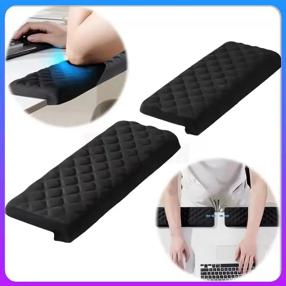 2 Pack L-Shaped Keyboard Mouse Pad Memory Foam Elbow Pillow Ergonomic Desk Edge Cushion Keyboard Wrist Rest Pad for Gaming Office