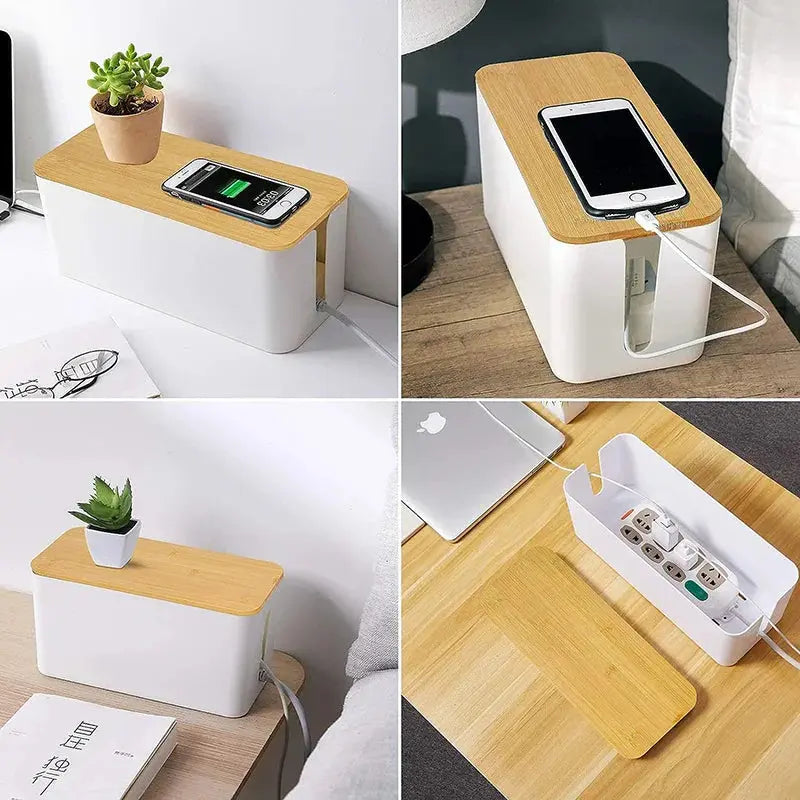 Cable Management Box, Cable Management Kit for Power Strip to Hide Wires, Cord Organizer Boxes, for Home and Office