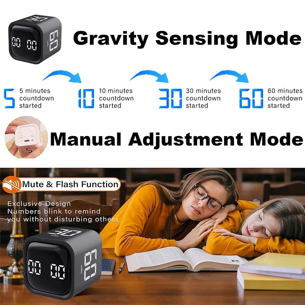 5/10/30/60min & Countdown Digital Cube Pomodoro Timer Productivity Timer kitchen Timer Desk Timer 5/10/30/60min & Countdown