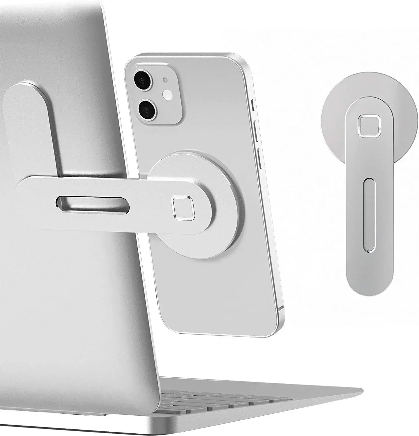 2025 Magnetic Laptop Phone Holder Computer Monitor Side Cell Phone Slim Foldable For iPhone 14 13 12 Series Case and All Phone