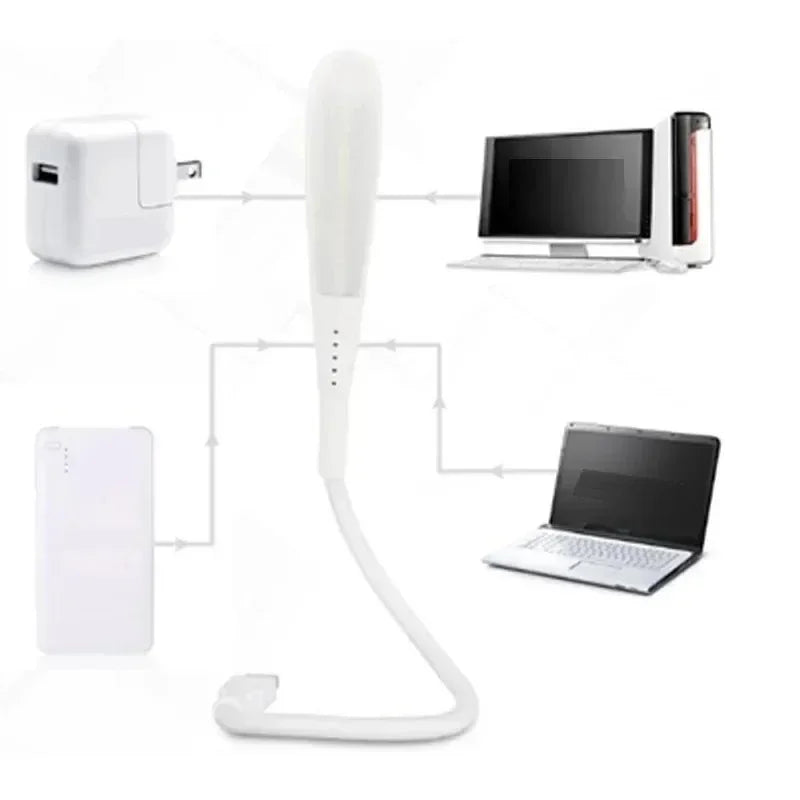 Mini Portable Laptops USB LED Light BendableTable Desk Lamp for Reading Work Power Bank Camping PC Laptops Book Night Lighting