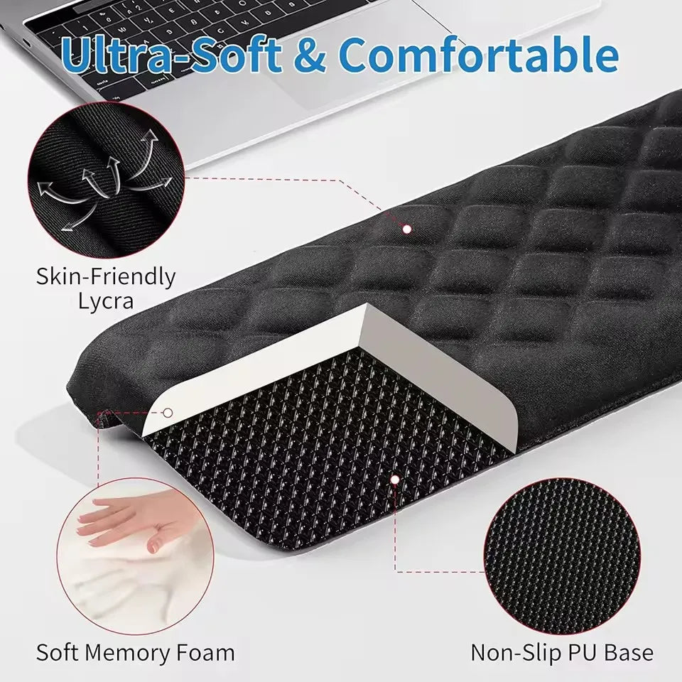 2 Pack L-Shaped Keyboard Mouse Pad Memory Foam Elbow Pillow Ergonomic Desk Edge Cushion Keyboard Wrist Rest Pad for Gaming Office