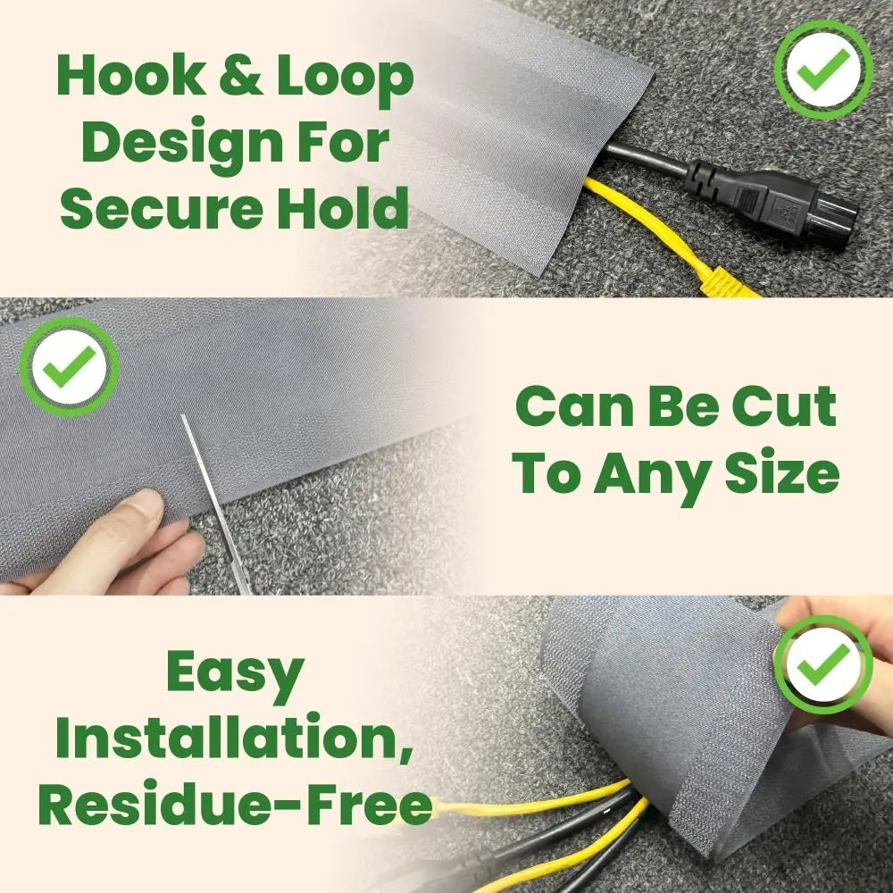 High Quality Prevent Tripping Carpet Cord Cover DIY Keep Neat Floor Wire Protector Easy to Use Cord Management for Office Home