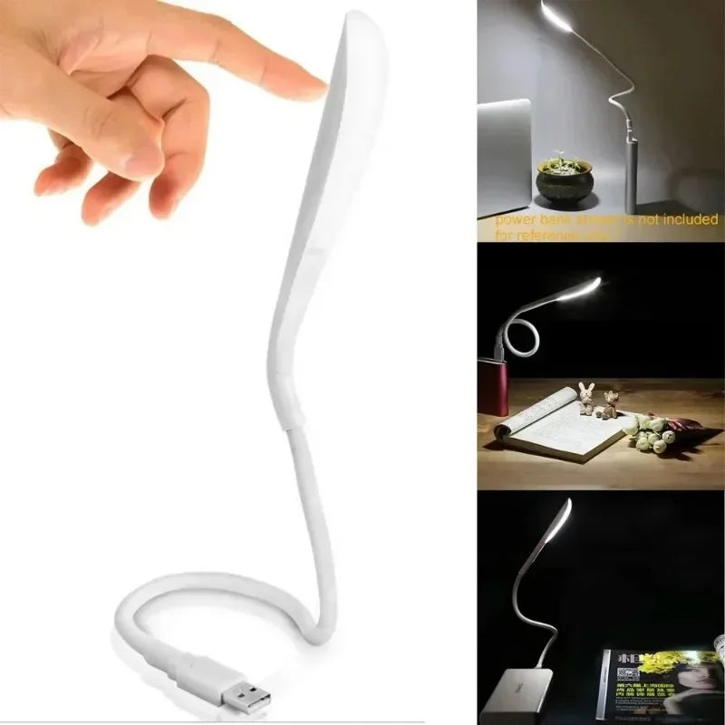 Mini Portable Laptops USB LED Light BendableTable Desk Lamp for Reading Work Power Bank Camping PC Laptops Book Night Lighting