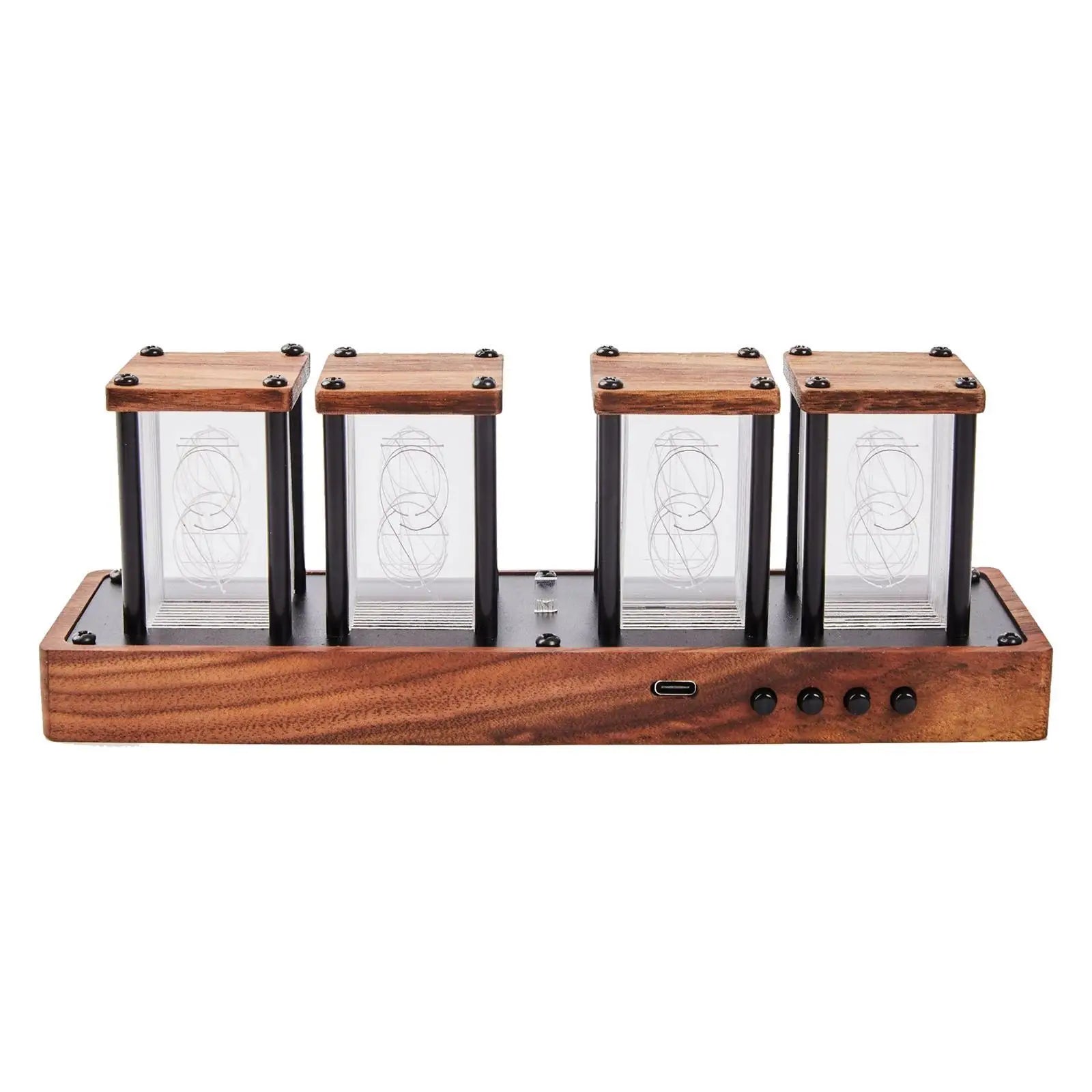 Nixie Tube Clock Colorful LED Digital table Clock USB Powered Alarm Clock Large Display Clock for Bedroom desk decoration