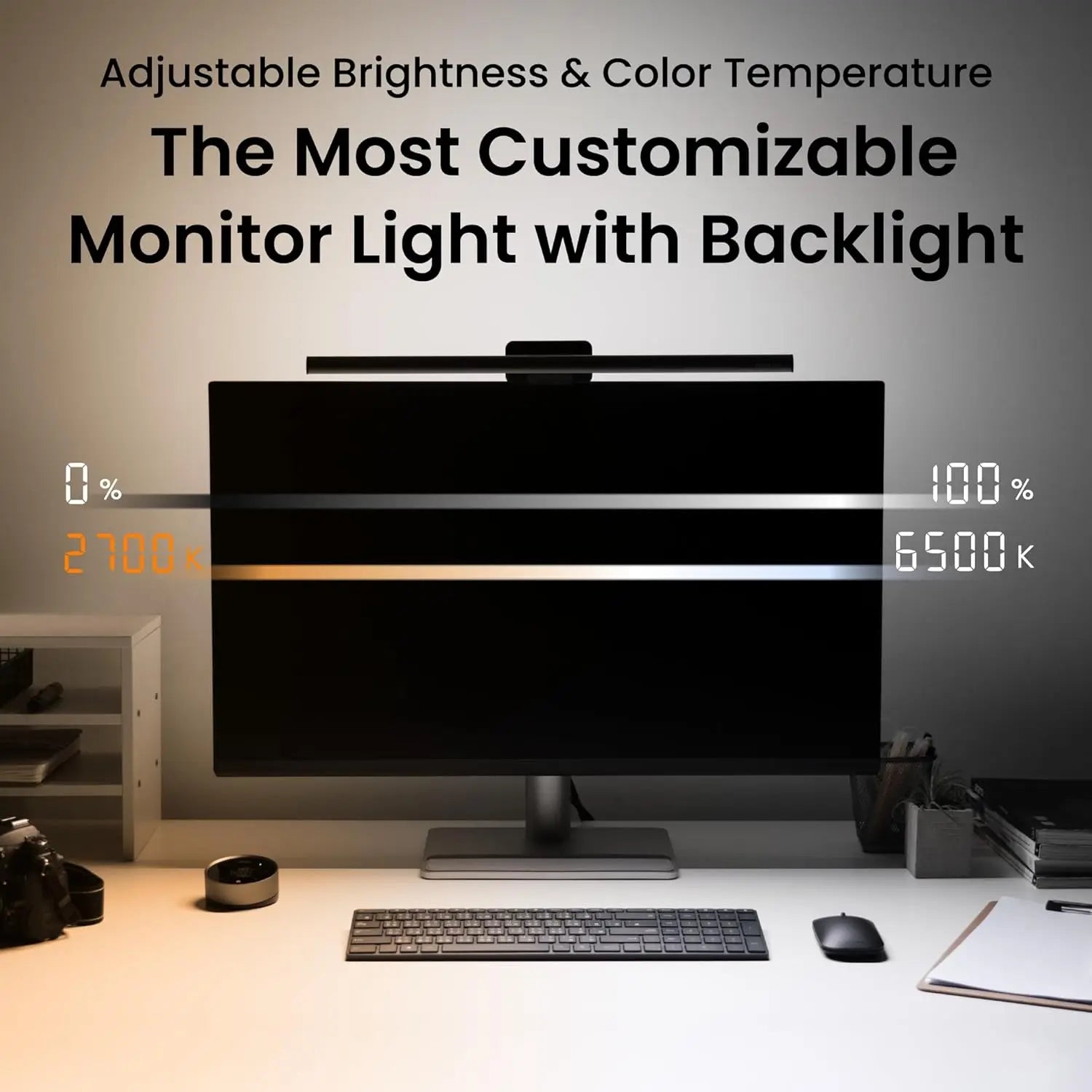 BenQ ScreenBar Halo 2 LED Monitor Light Bar - Wireless Controller, Backlight, Motion Sensor, Adjustable Brightness/Color Tempera