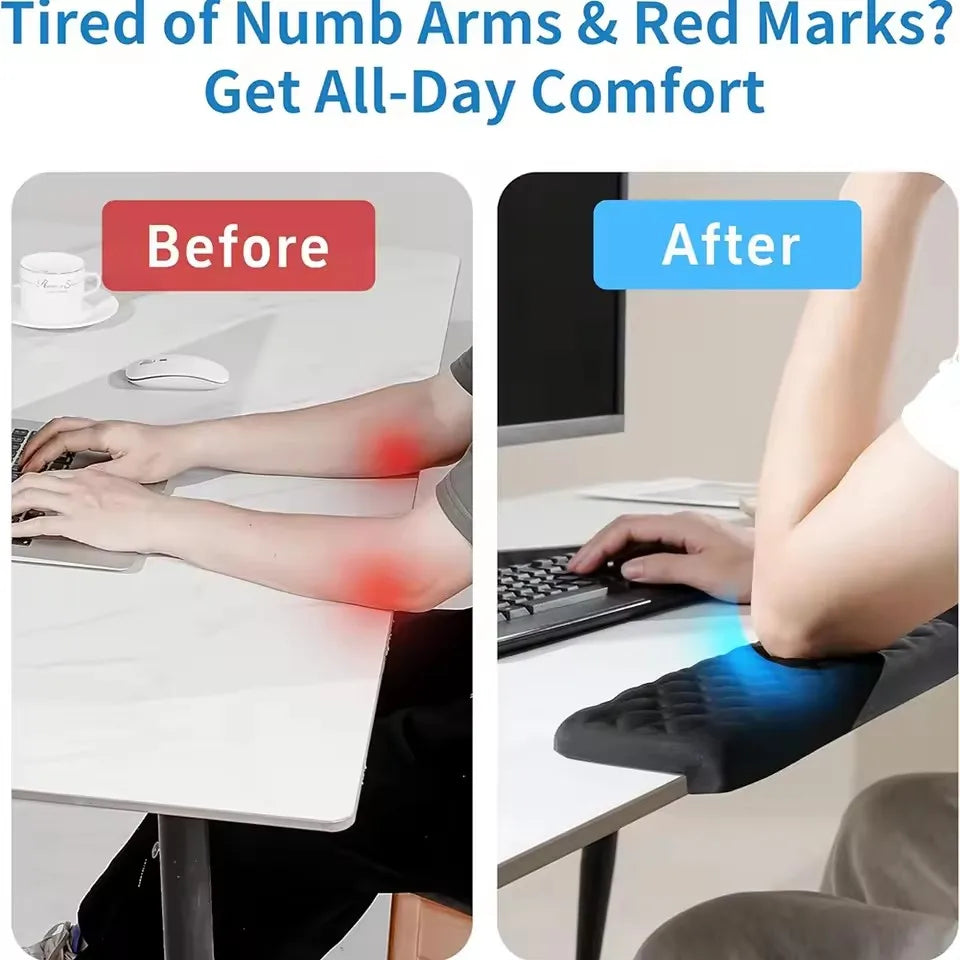 2 Pack L-Shaped Keyboard Mouse Pad Memory Foam Elbow Pillow Ergonomic Desk Edge Cushion Keyboard Wrist Rest Pad for Gaming Office