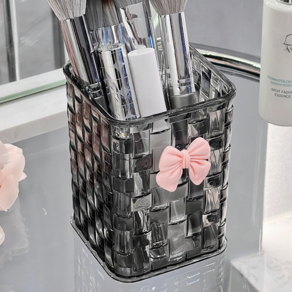Clear Acrylic Desk Organizer with Bow