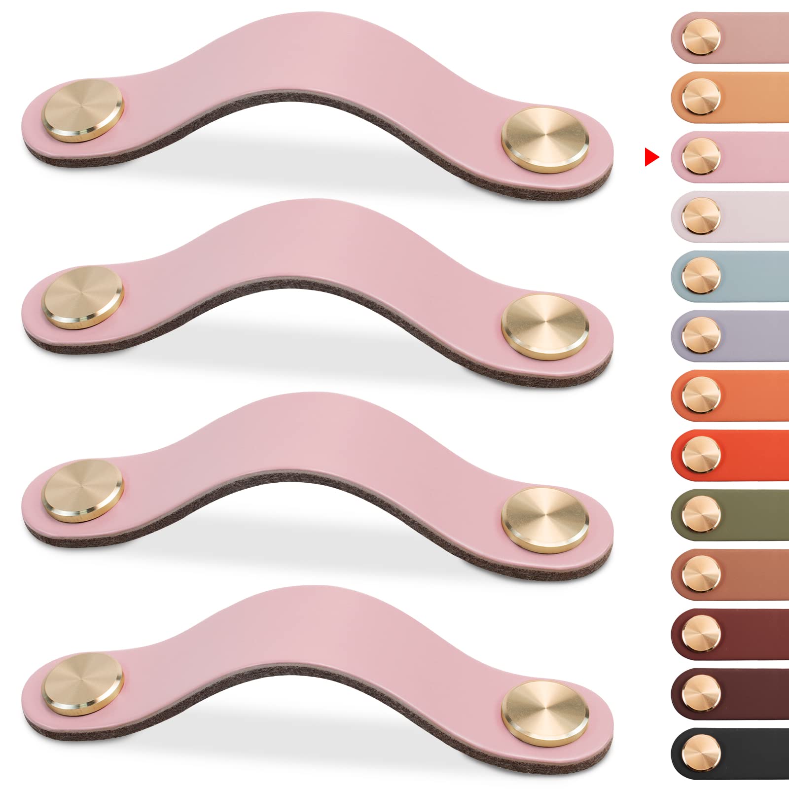 Luxury Leather Cabinet Drawer Pulls (4Pcs)