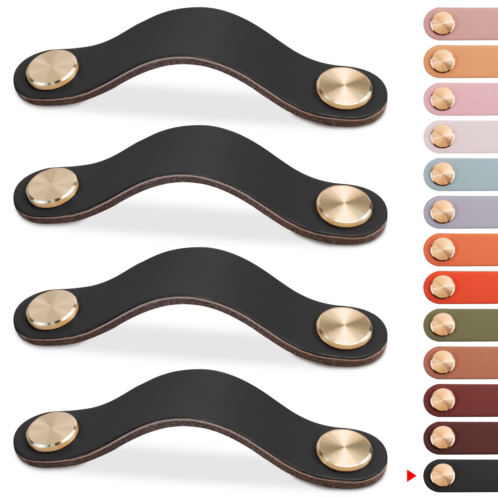 Luxury Leather Cabinet Drawer Pulls (4Pcs)