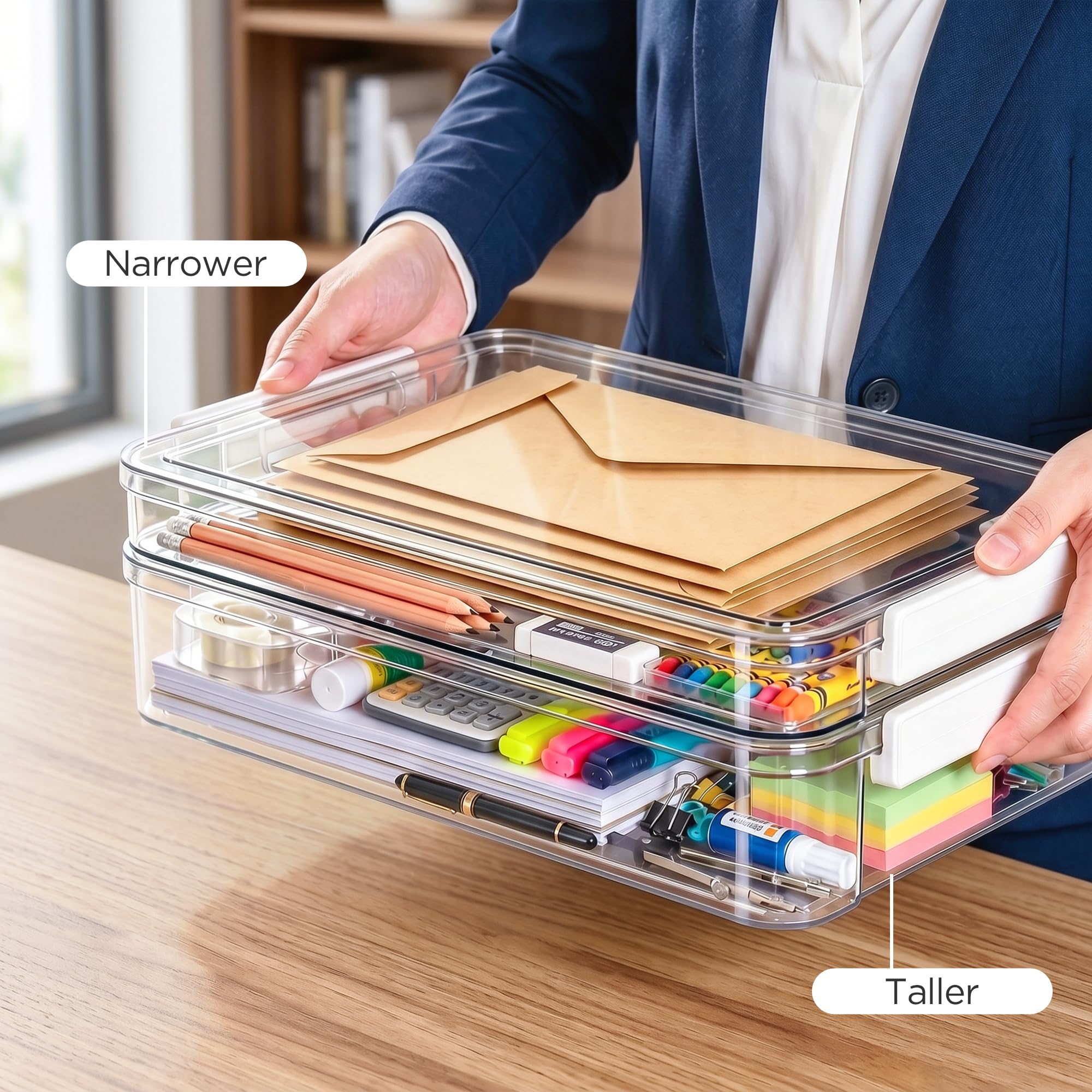 Office Object™ Acrylic Transparent Desktop Paper Organizer
