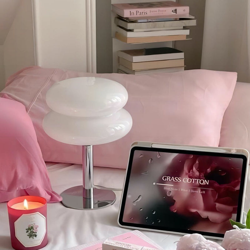 Glass Mushroom Lamp with Dimmable Light
