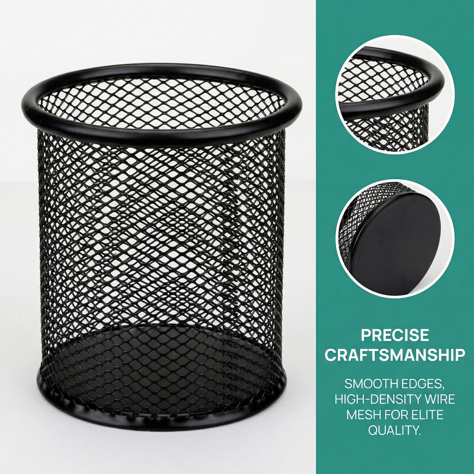 Black Pen Holder Cup for Desk