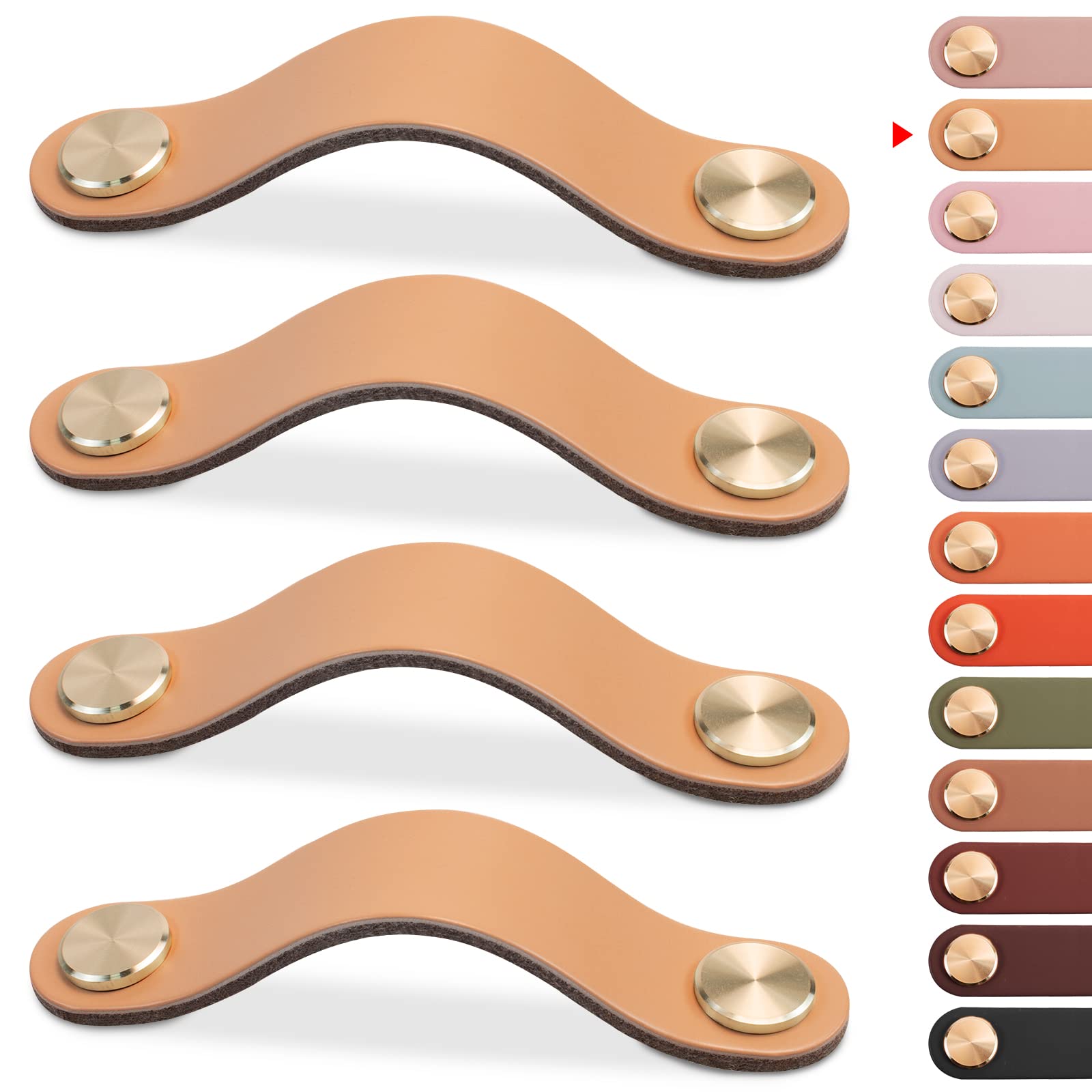 Luxury Leather Cabinet Drawer Pulls (4Pcs)