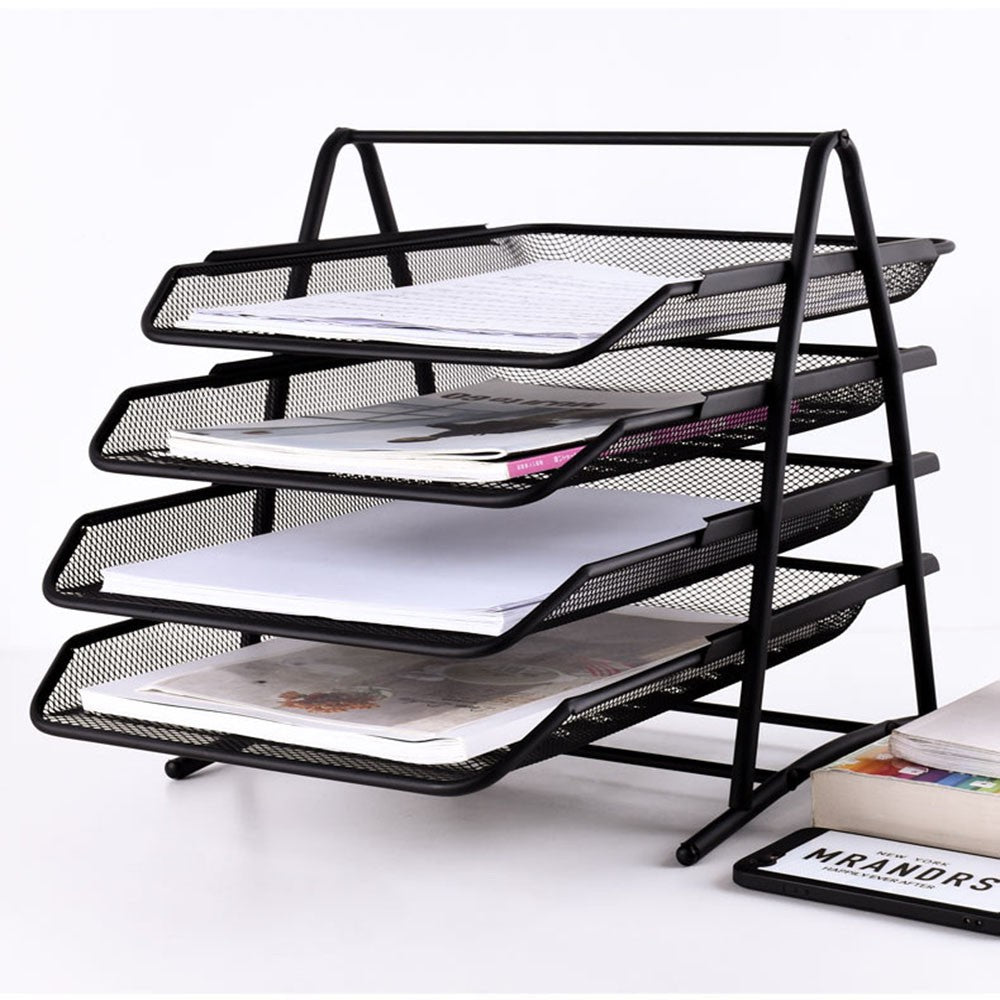 Desk Paper Organizer with Sliding Trays