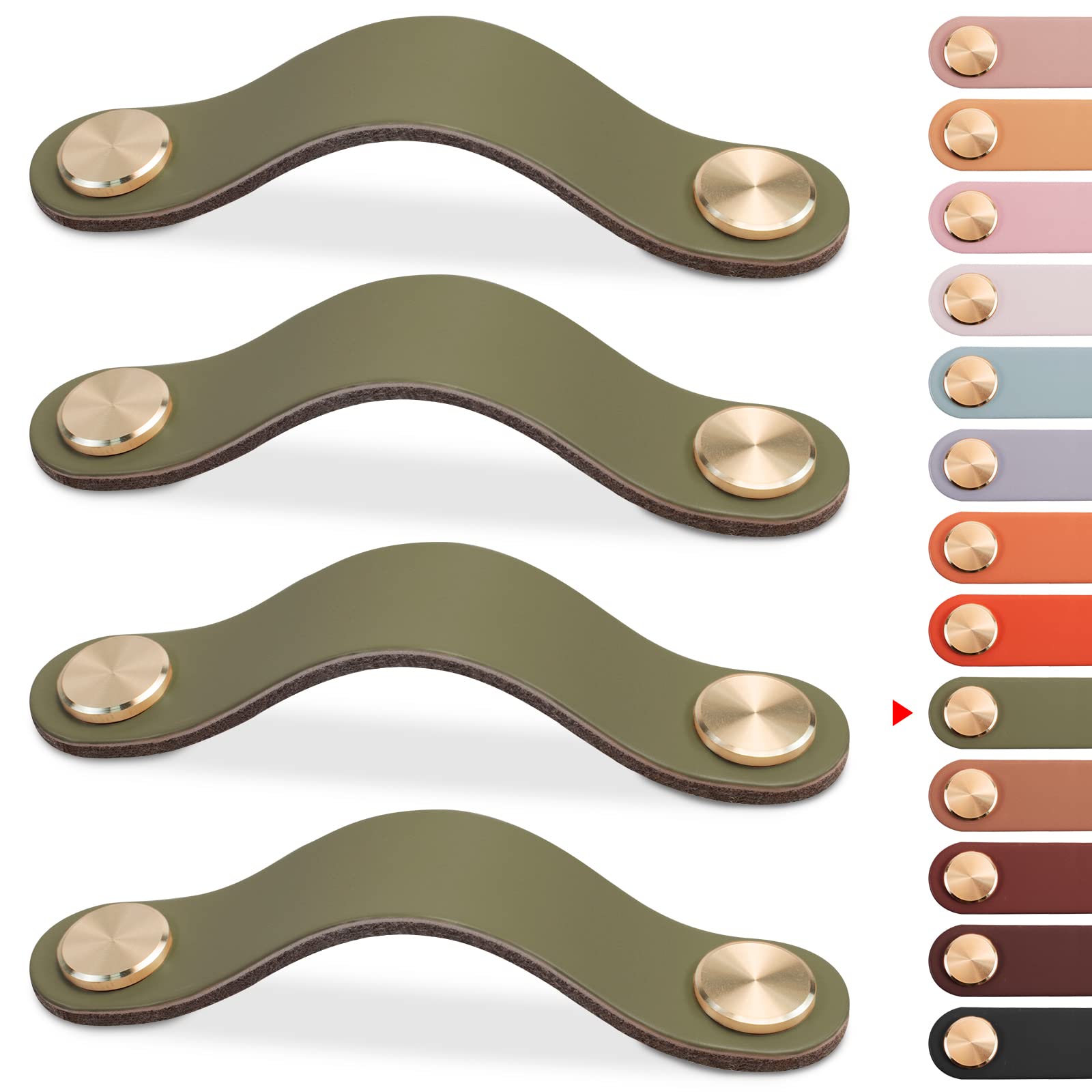 Luxury Leather Cabinet Drawer Pulls (4Pcs)
