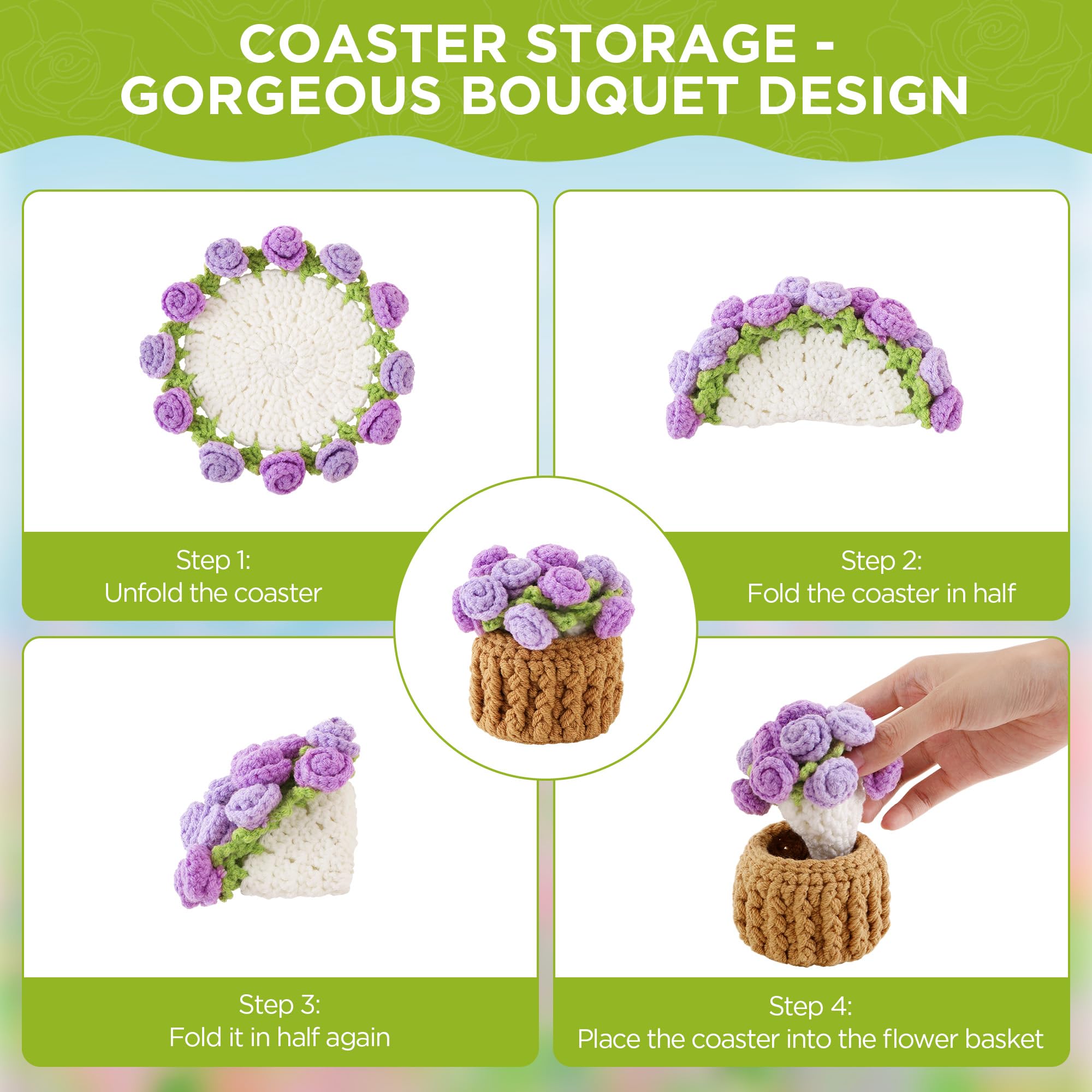 Crochet Rose Coasters