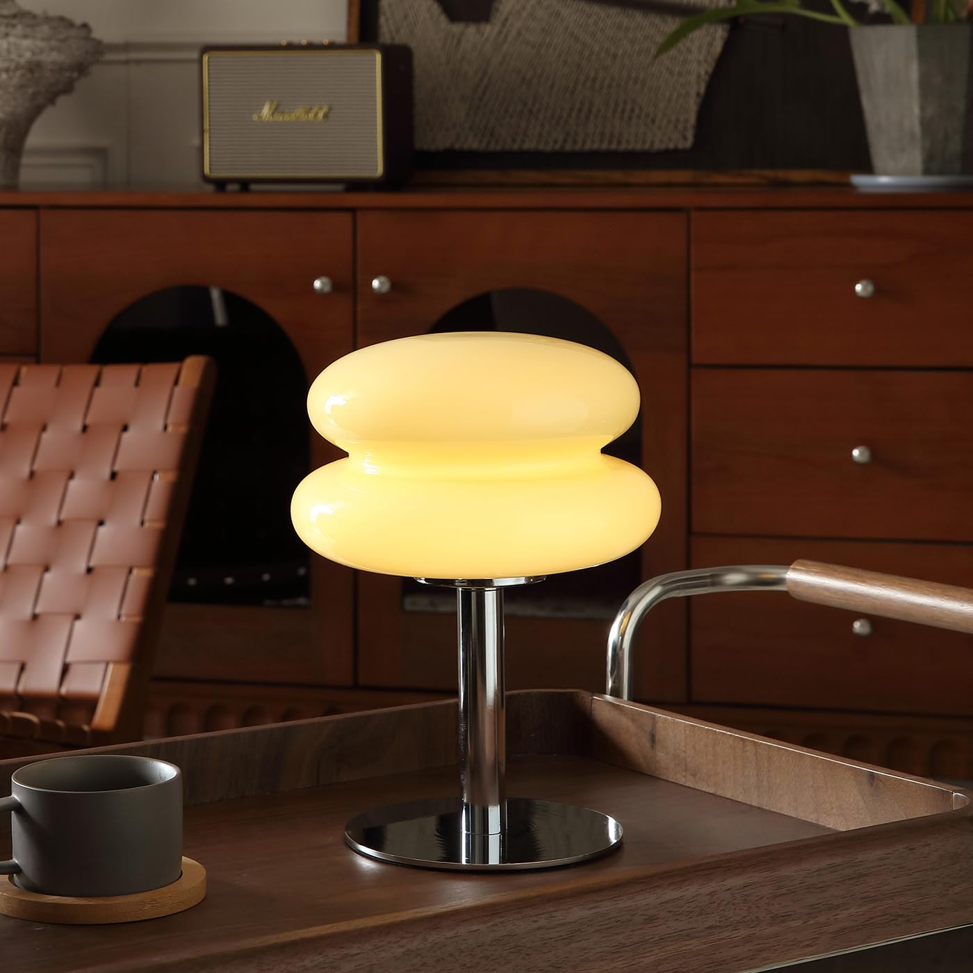 Glass Mushroom Lamp with Dimmable Light