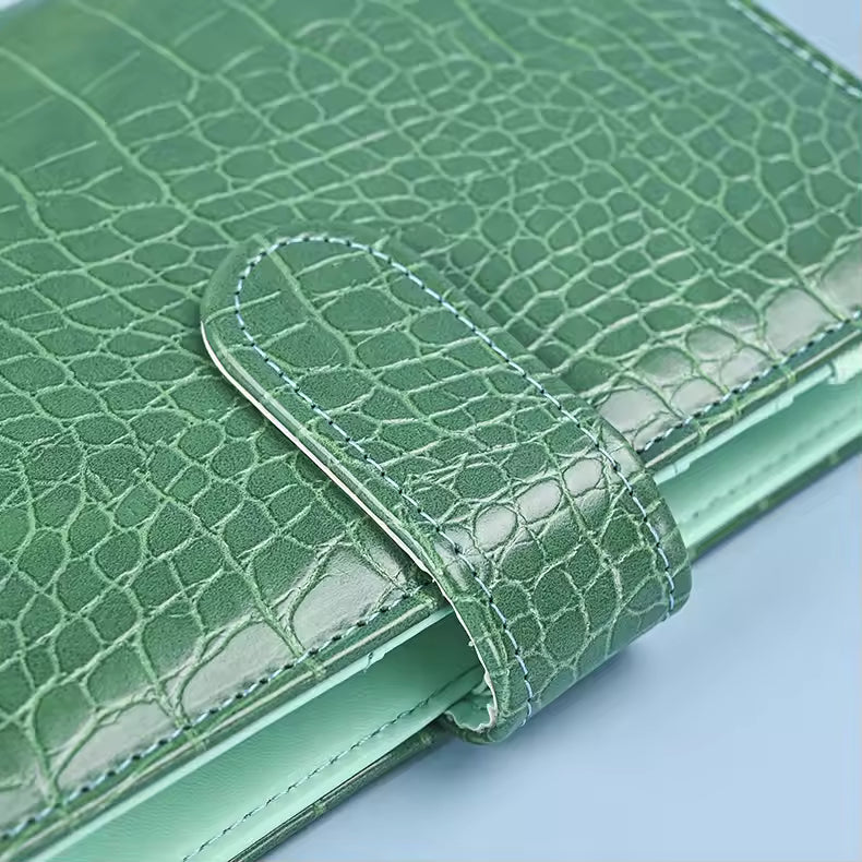 Office Object™ Crocodile Pattern Leather 6-Ring Binder Notebook