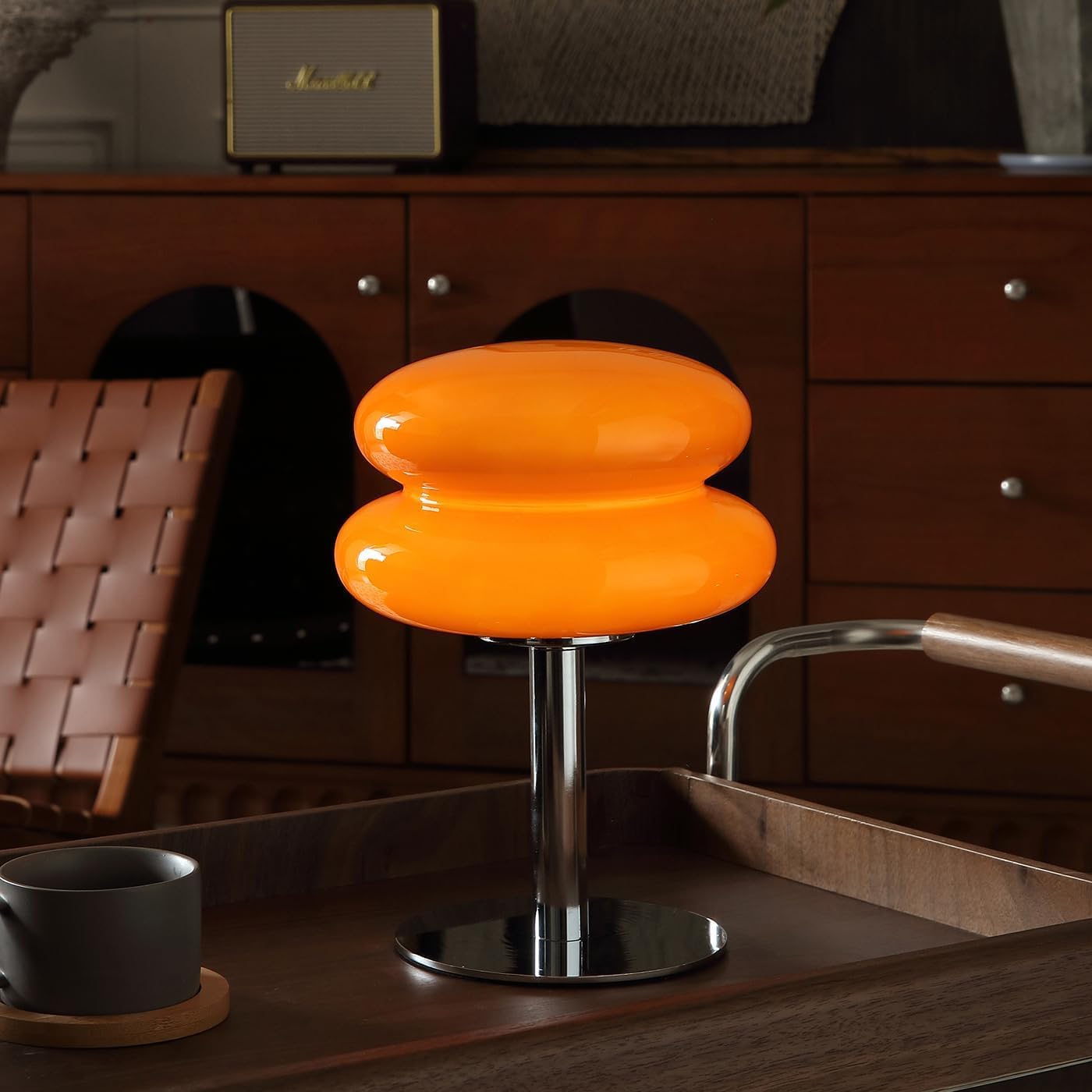 Glass Mushroom Lamp with Dimmable Light