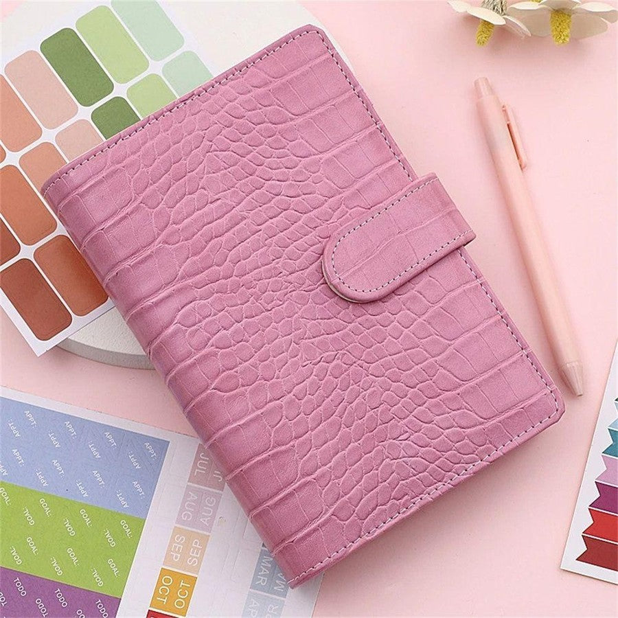 Office Object™ Crocodile Pattern Leather 6-Ring Binder Notebook
