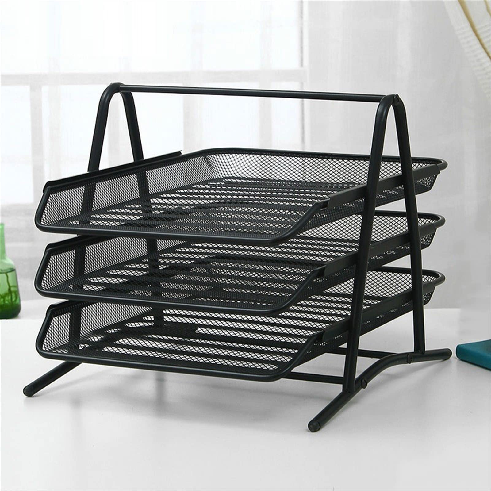 Desk Paper Organizer with Sliding Trays