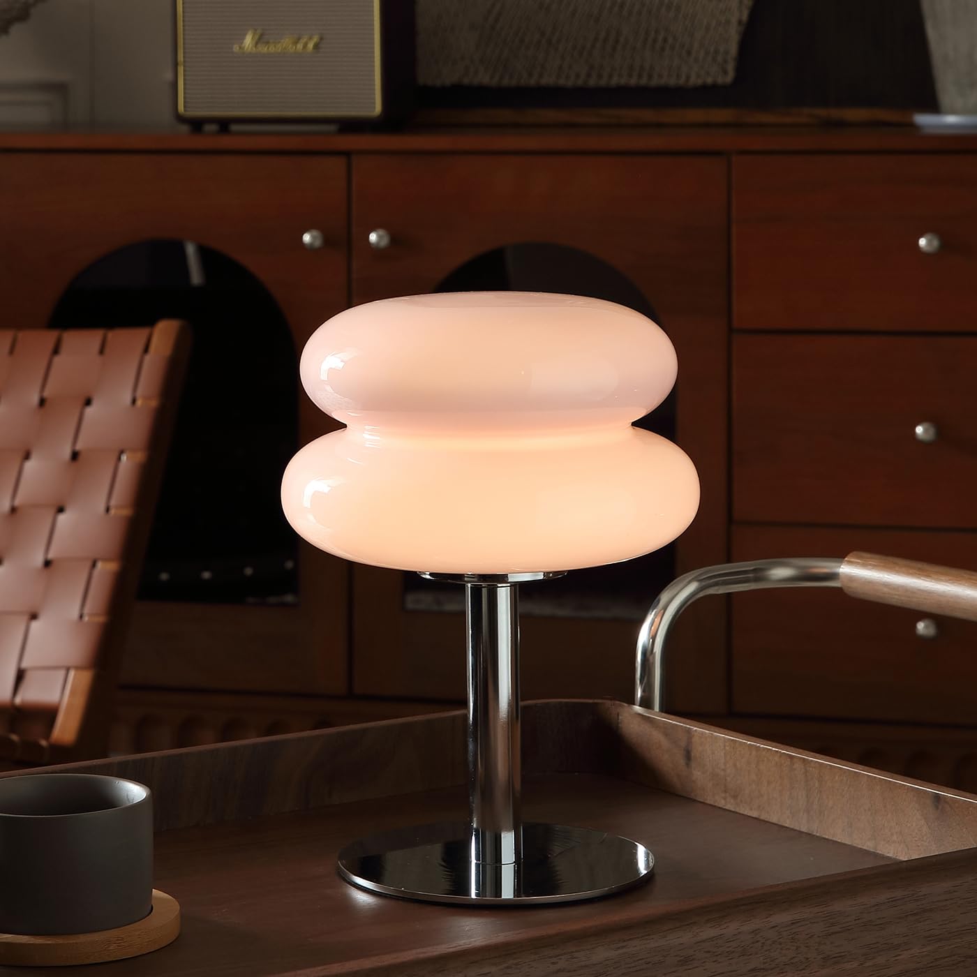 Glass Mushroom Lamp with Dimmable Light