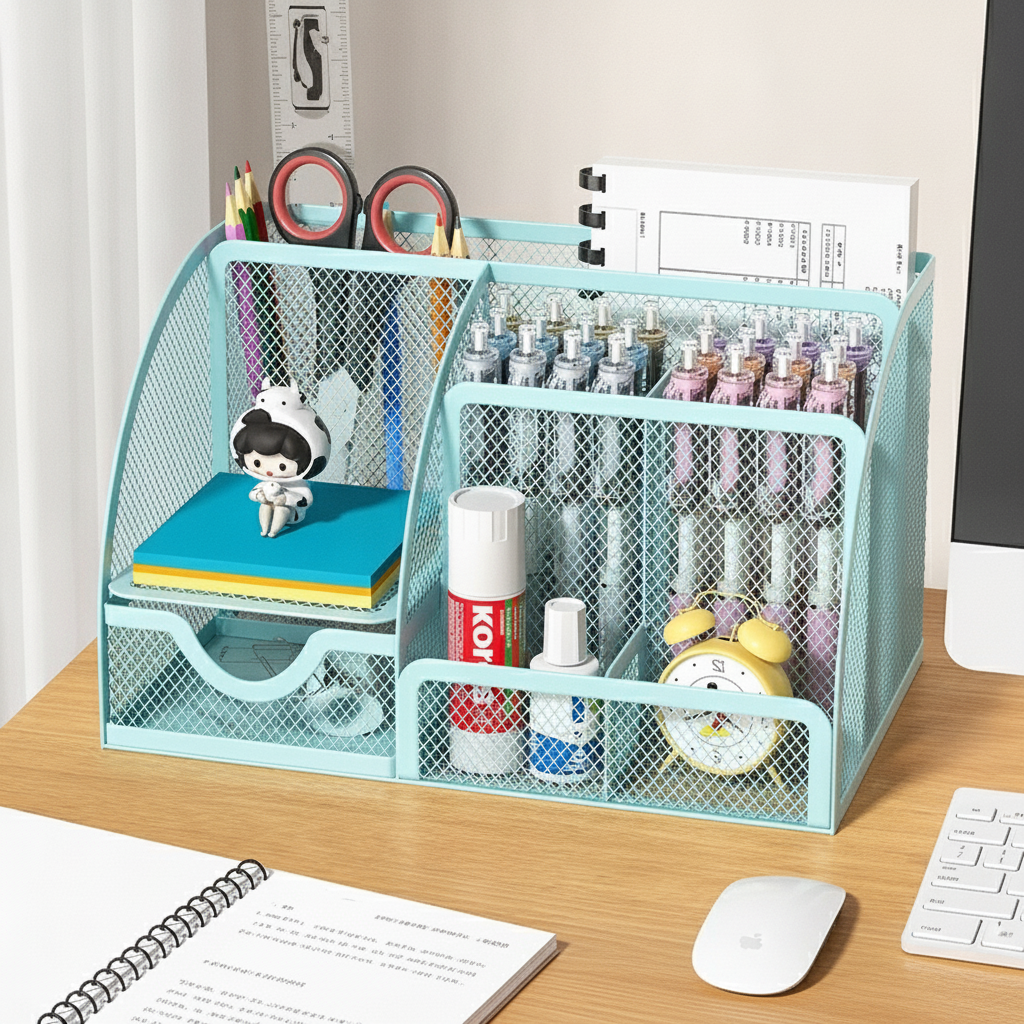 7 Grid Clear Acrylic Desk Organizer