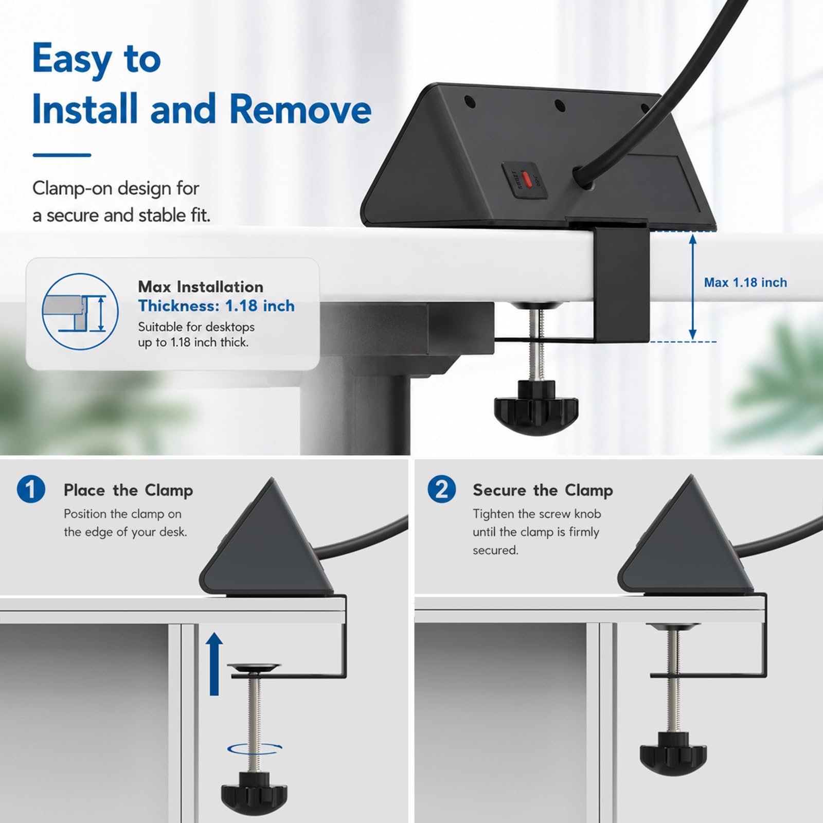Office Object™ Desk Clamp Power Strip