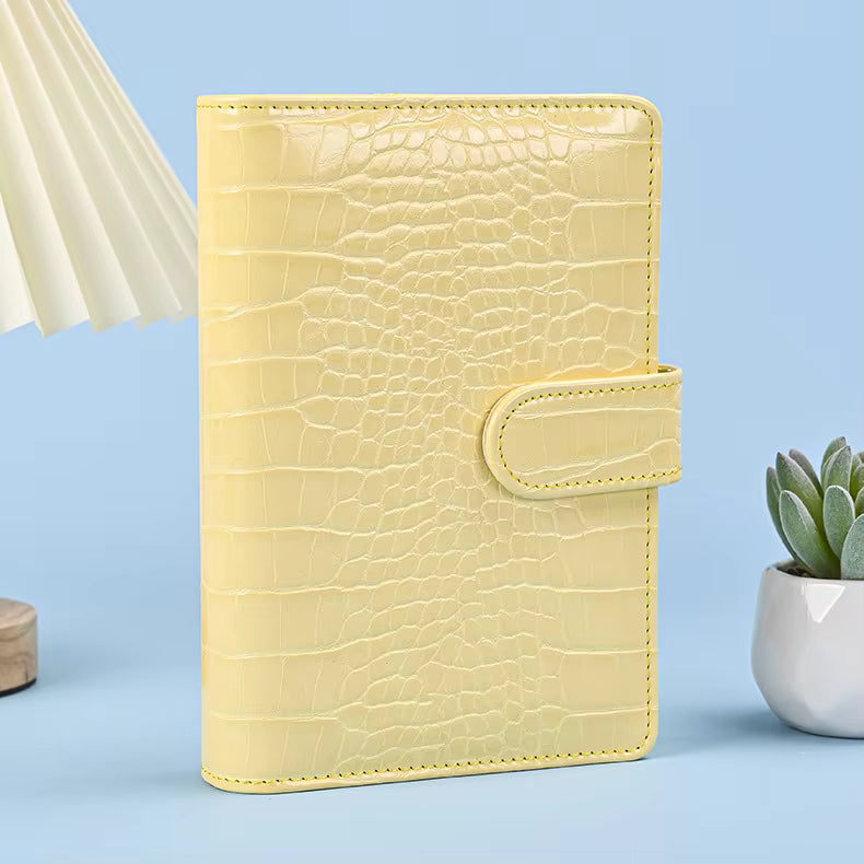 Office Object™ Crocodile Pattern Leather 6-Ring Binder Notebook