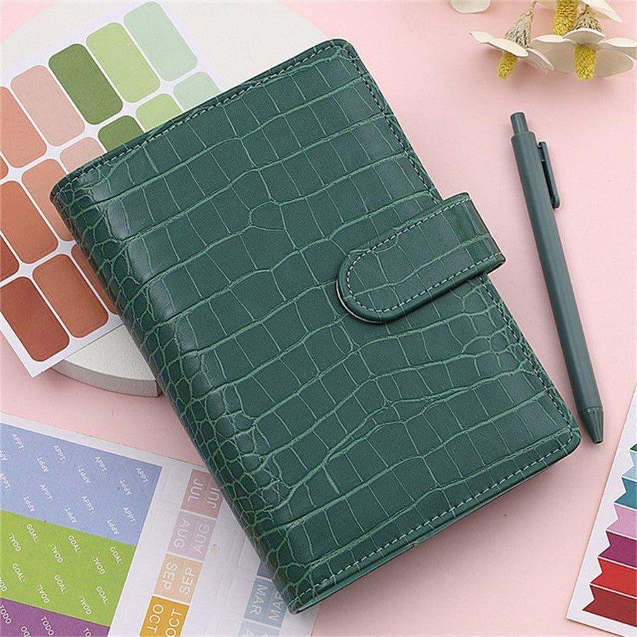 Office Object™ Crocodile Pattern Leather 6-Ring Binder Notebook