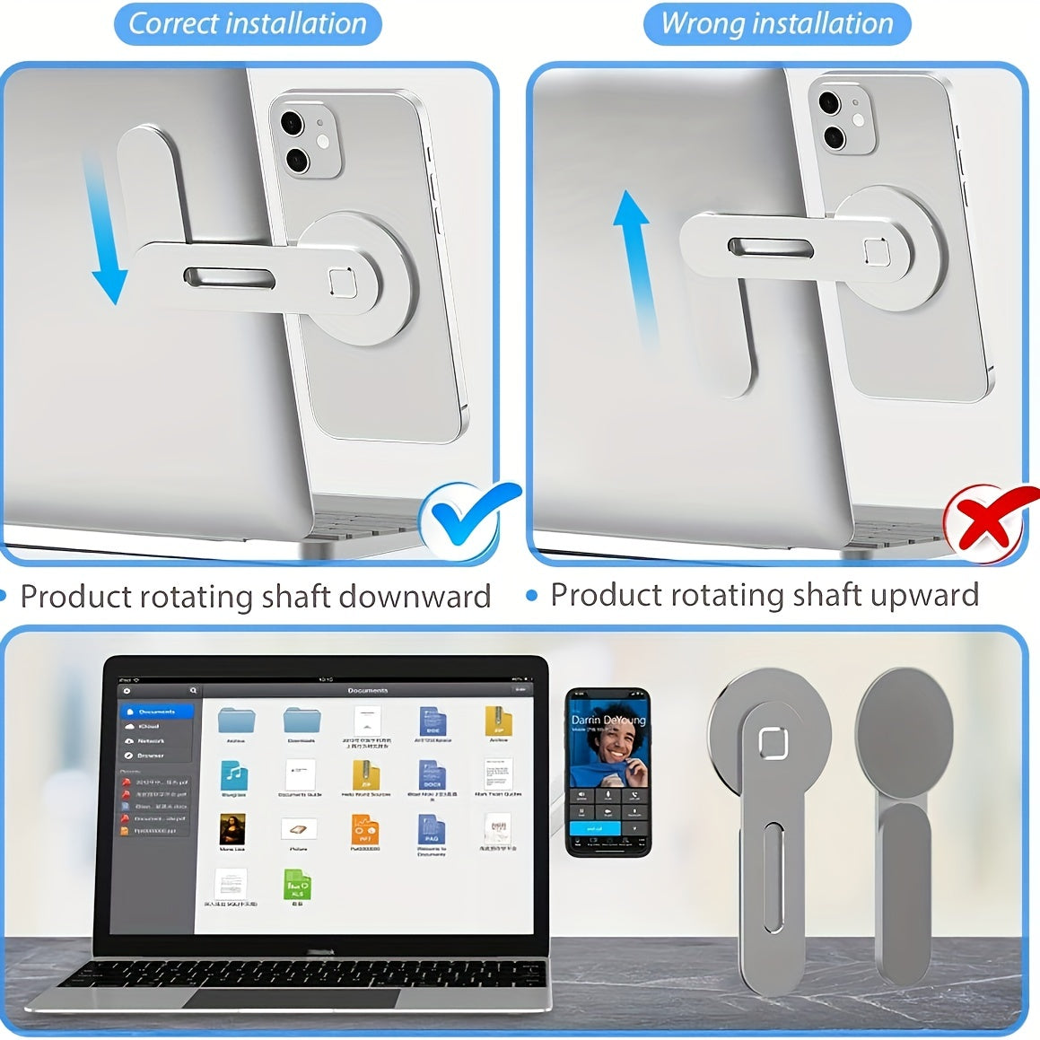 Office Object™ Magnetic Laptop Phone Holder