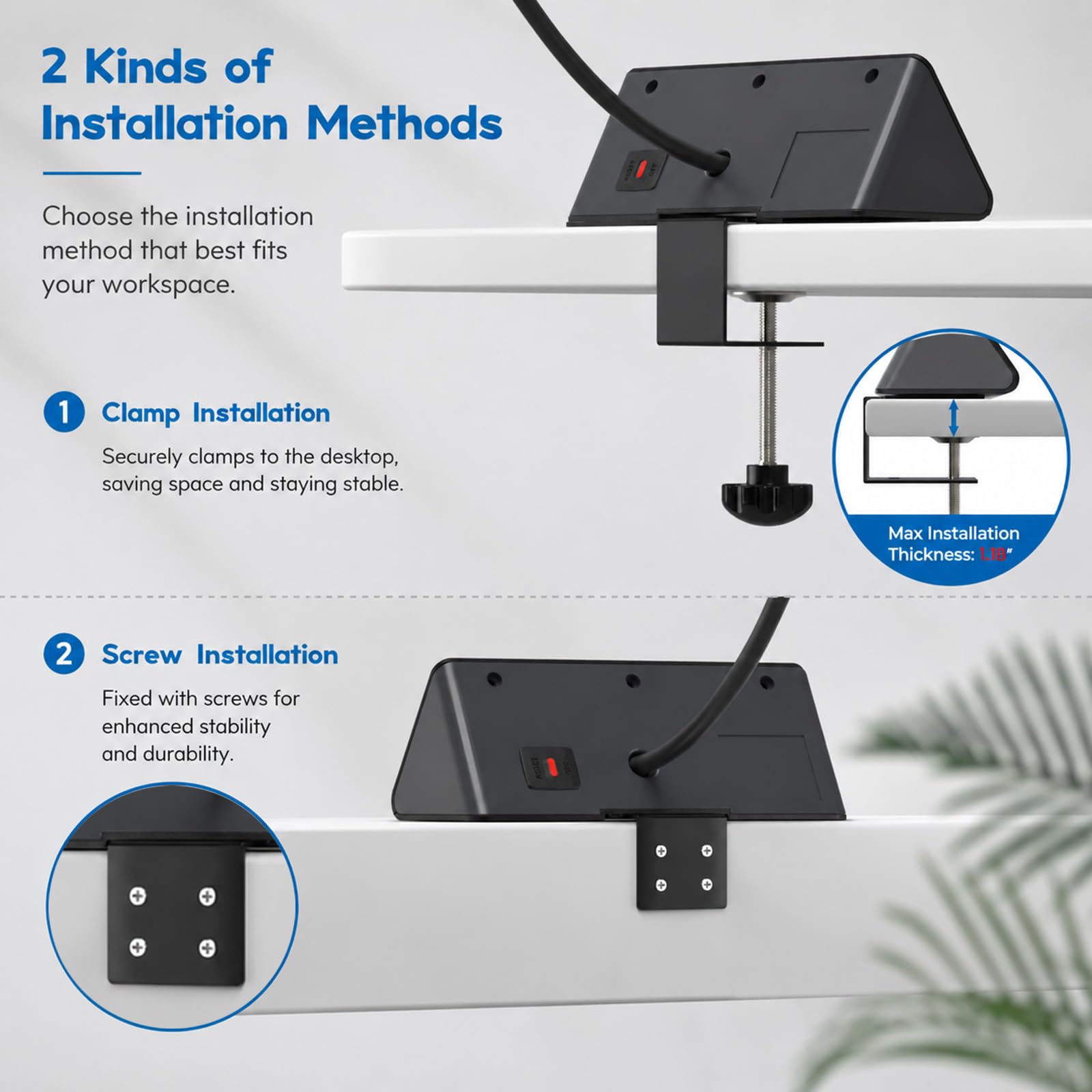 Office Object™ Desk Clamp Power Strip