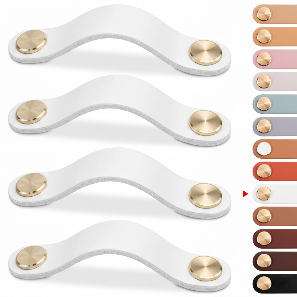 Luxury Leather Cabinet Drawer Pulls (4Pcs)
