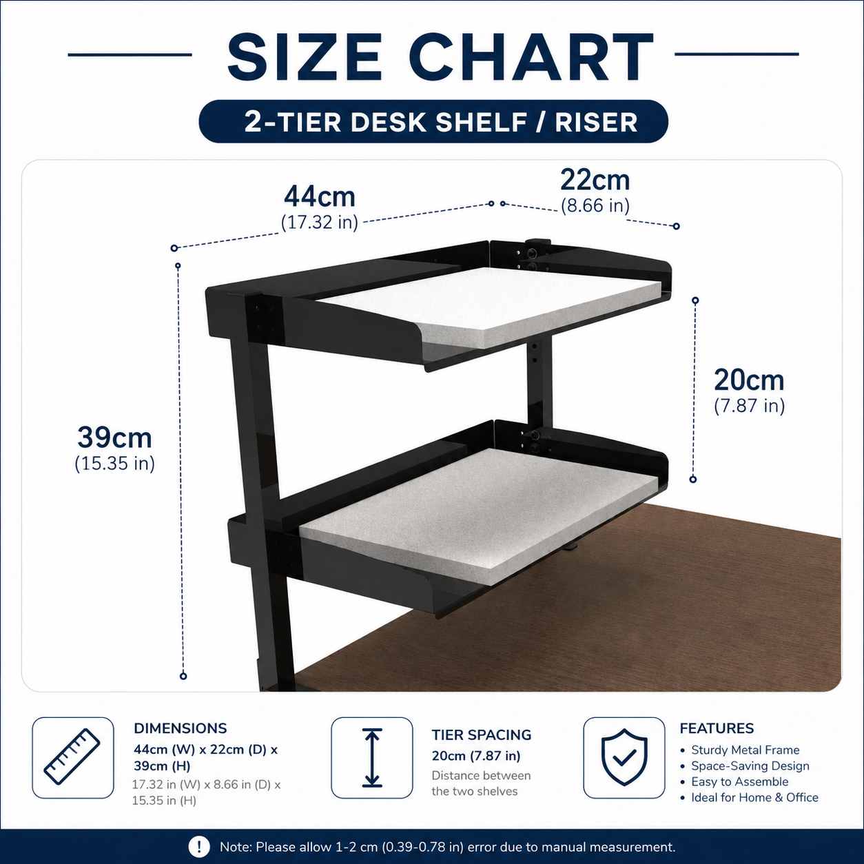 Clamp On Desk Shelf 2-Tier