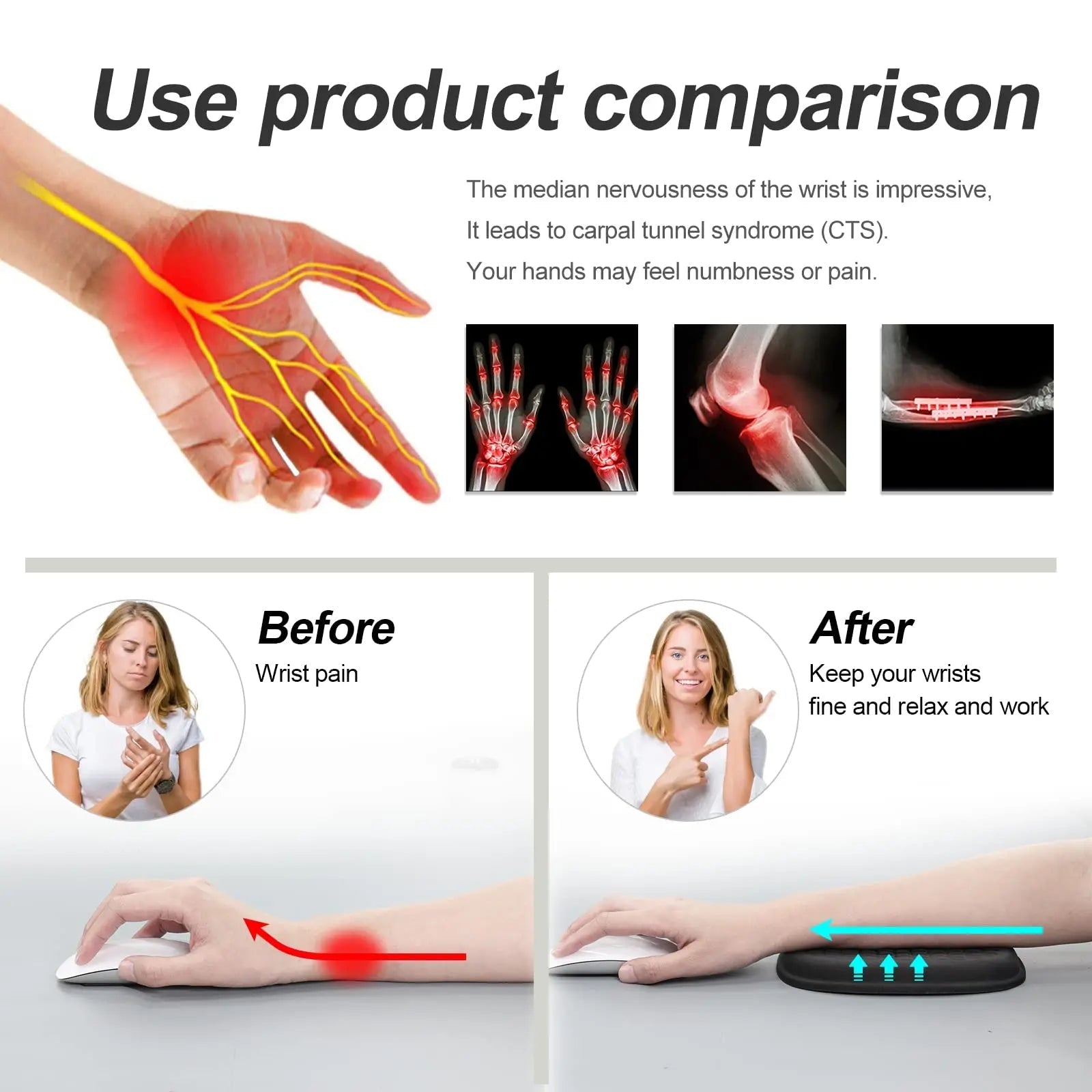 Slumblr® Ergonomic Desk Wrist Rest Pad (2 Pcs) Slumblr